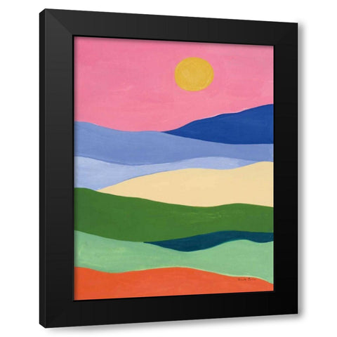Desert Landscape II Black Modern Wood Framed Art Print with Double Matting by Zaman, Farida