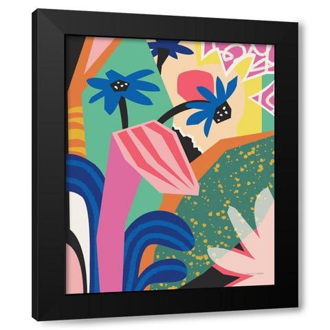 Blue Daisies Black Modern Wood Framed Art Print by Gallagher, Megan