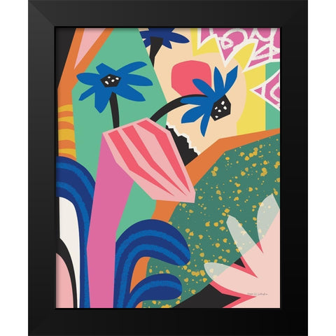 Blue Daisies Black Modern Wood Framed Art Print by Gallagher, Megan