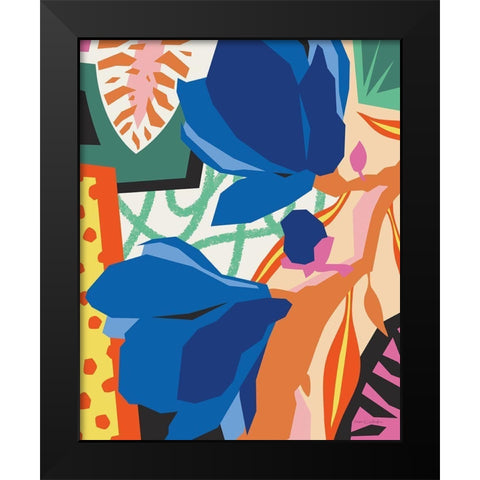 Blue Magnolia Black Modern Wood Framed Art Print by Gallagher, Megan