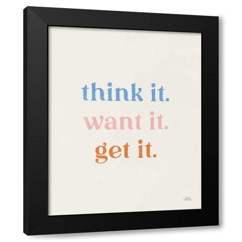 Think It Black Modern Wood Framed Art Print with Double Matting by Marshall, Laura