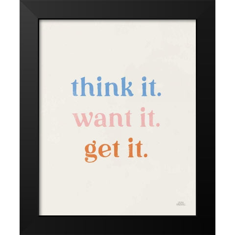 Think It Black Modern Wood Framed Art Print by Marshall, Laura