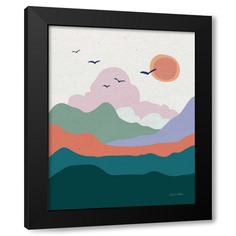 Hills and Valleys II Black Modern Wood Framed Art Print with Double Matting by Miller, Sara Zieve