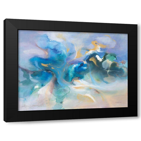 Turbulence Black Modern Wood Framed Art Print by Nai, Danhui