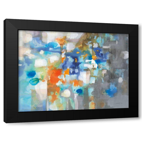 Andes Ink Stain Black Modern Wood Framed Art Print by Nai, Danhui