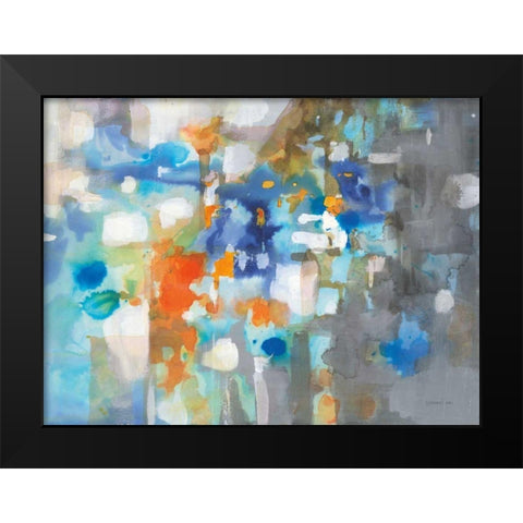 Andes Ink Stain Black Modern Wood Framed Art Print by Nai, Danhui