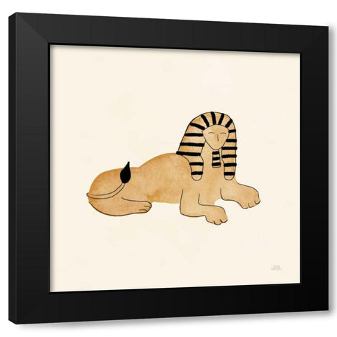 World Traveler Sphinx Black Modern Wood Framed Art Print by Marshall, Laura