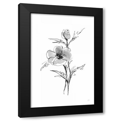 Wash Anemone I Black Modern Wood Framed Art Print with Double Matting by Paschke, Chris