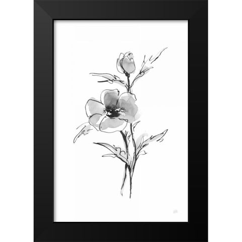 Wash Anemone I Black Modern Wood Framed Art Print by Paschke, Chris