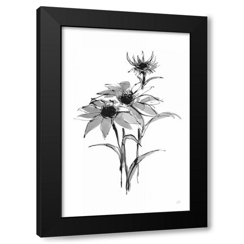 Wash Echinacea I Black Modern Wood Framed Art Print with Double Matting by Paschke, Chris