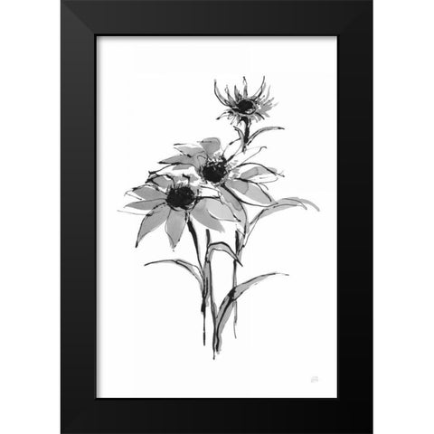 Wash Echinacea I Black Modern Wood Framed Art Print by Paschke, Chris