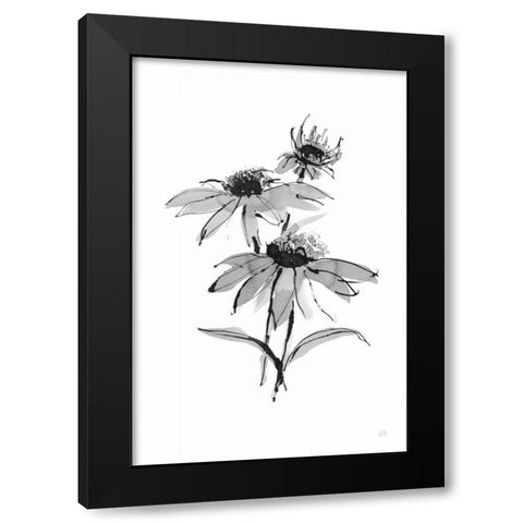 Wash Echinacea II Black Modern Wood Framed Art Print by Paschke, Chris