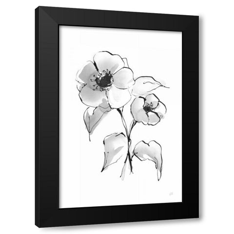 Wash Poppy I Black Modern Wood Framed Art Print by Paschke, Chris