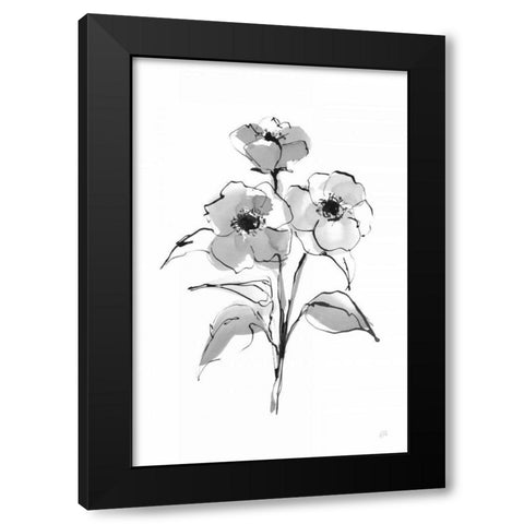 Wash Poppy II Black Modern Wood Framed Art Print with Double Matting by Paschke, Chris