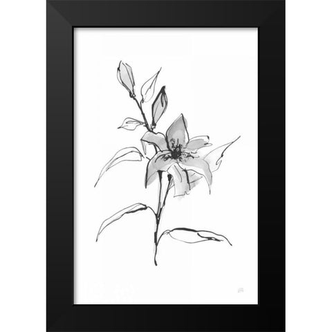 Wash Tiger Lily Black Modern Wood Framed Art Print by Paschke, Chris