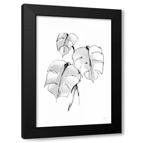 Wash Split Leaf I Black Modern Wood Framed Art Print with Double Matting by Paschke, Chris