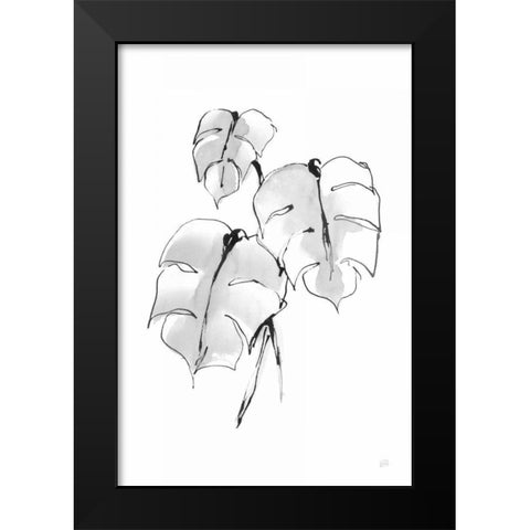 Wash Split Leaf I Black Modern Wood Framed Art Print by Paschke, Chris