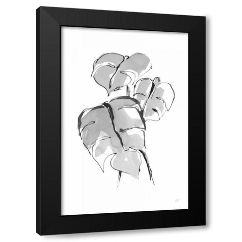Wash Split Leaf II Black Modern Wood Framed Art Print by Paschke, Chris