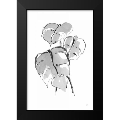 Wash Split Leaf II Black Modern Wood Framed Art Print by Paschke, Chris