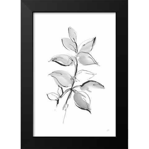 Wash Leaf I Black Modern Wood Framed Art Print by Paschke, Chris