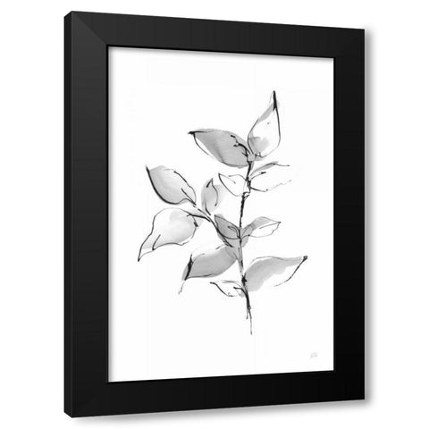 Wash Leaf II Black Modern Wood Framed Art Print with Double Matting by Paschke, Chris