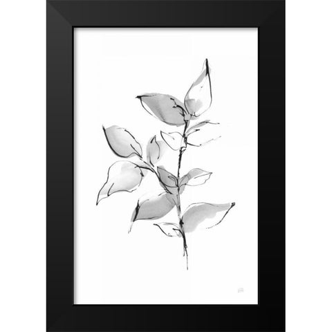 Wash Leaf II Black Modern Wood Framed Art Print by Paschke, Chris