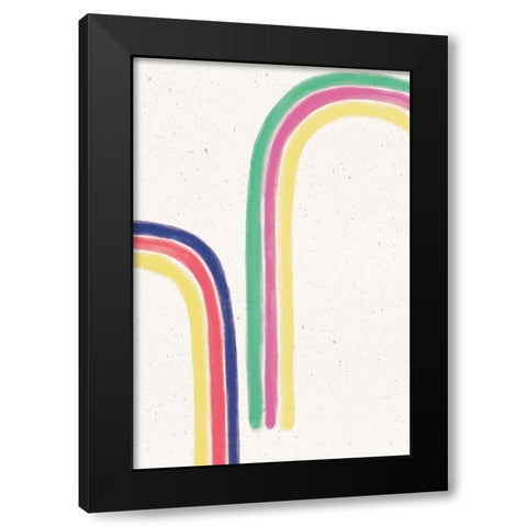Rainbow Blush II Black Modern Wood Framed Art Print by York, Leah