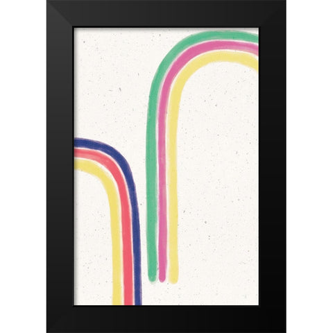 Rainbow Blush II Black Modern Wood Framed Art Print by York, Leah