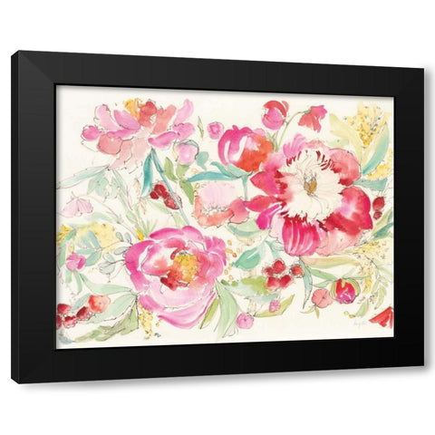 Raspberry Picking Black Modern Wood Framed Art Print by Rice, Kristy