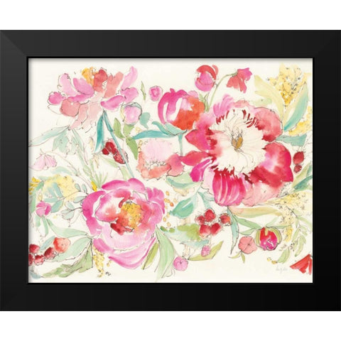 Raspberry Picking Black Modern Wood Framed Art Print by Rice, Kristy