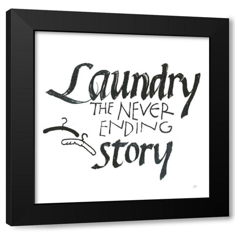 Laundry Room II White Black Modern Wood Framed Art Print with Double Matting by Paschke, Chris