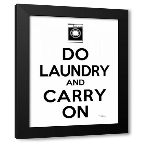 Laundry On I BW Black Modern Wood Framed Art Print with Double Matting by Pela Studio
