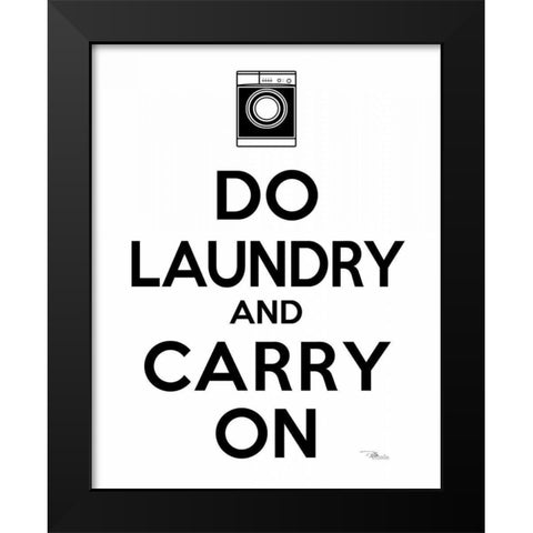 Laundry On I BW Black Modern Wood Framed Art Print by Pela Studio