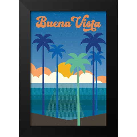 Buena Vista Black Modern Wood Framed Art Print by Wild Apple Portfolio