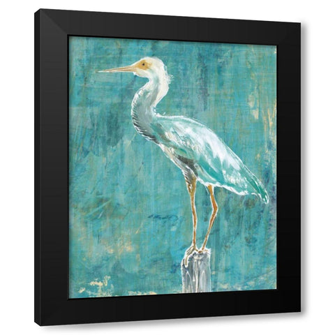 Coastal Egret II Dark Black Modern Wood Framed Art Print with Double Matting by Schlabach, Sue