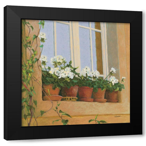 Chateau Creancey Window Light Sq Black Modern Wood Framed Art Print by Novak, Shirley