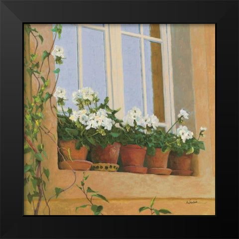 Chateau Creancey Window Light Sq Black Modern Wood Framed Art Print by Novak, Shirley