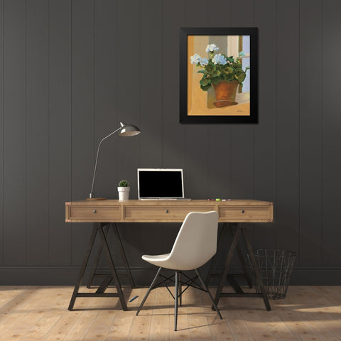 Creancey Geraniums I Black Modern Wood Framed Art Print by Novak, Shirley
