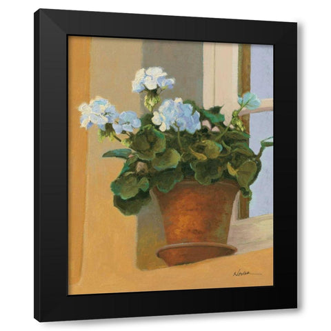 Creancey Geraniums I Black Modern Wood Framed Art Print by Novak, Shirley