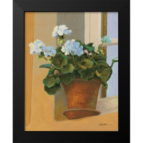 Creancey Geraniums I Black Modern Wood Framed Art Print by Novak, Shirley