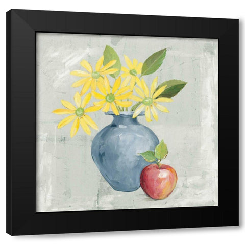 Floral Still Life Gray Black Modern Wood Framed Art Print with Double Matting by Tillmon, Avery