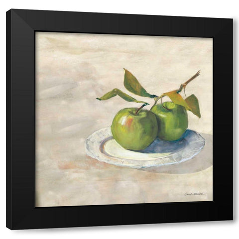Green Apple I Neutral Black Modern Wood Framed Art Print with Double Matting by Rowan, Carol