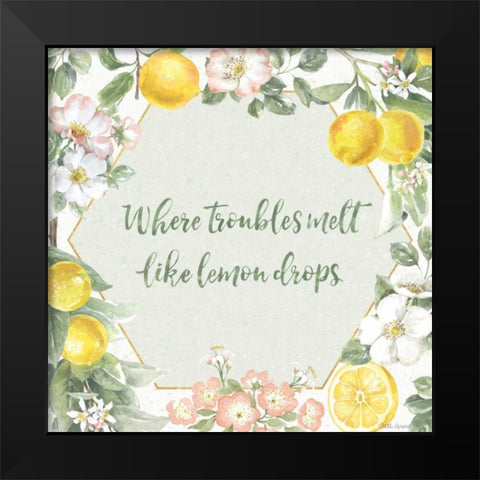 Citrus Charm III Black Modern Wood Framed Art Print by Grove, Beth