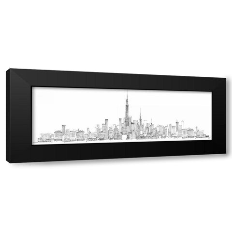 New York Skyline Black Modern Wood Framed Art Print with Double Matting by Tillmon, Avery