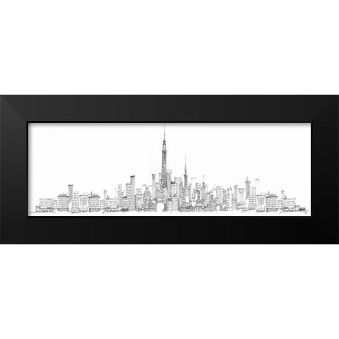 New York Skyline Black Modern Wood Framed Art Print by Tillmon, Avery