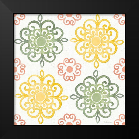 Citrus Charm Pattern IIA Black Modern Wood Framed Art Print by Grove, Beth