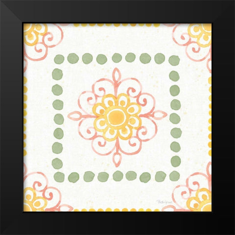 Citrus Charm Pattern VIII Black Modern Wood Framed Art Print by Grove, Beth