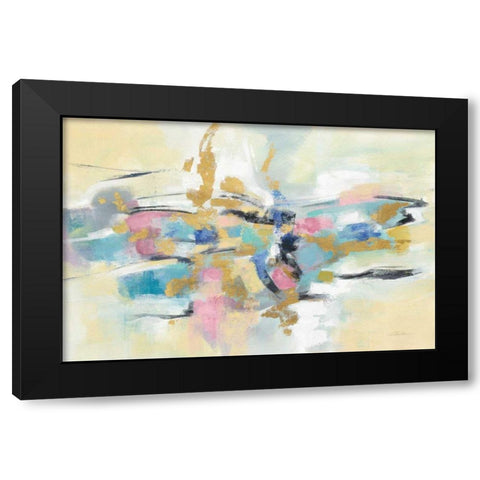 Kimono Fragment Black Modern Wood Framed Art Print with Double Matting by Vassileva, Silvia