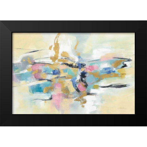 Kimono Fragment Black Modern Wood Framed Art Print by Vassileva, Silvia