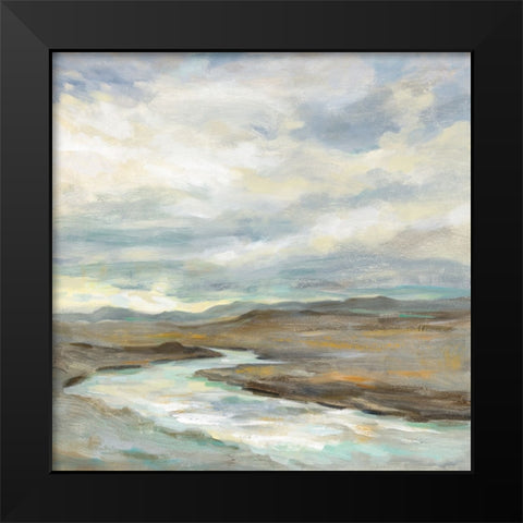 Iceland Silver River Black Modern Wood Framed Art Print by Vassileva, Silvia